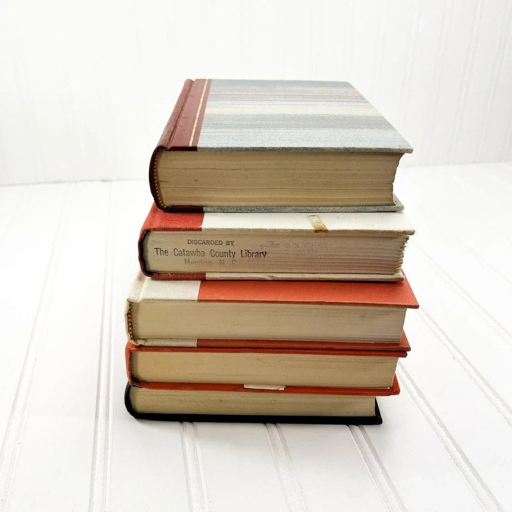 Vintage Black and Orange Decorative Book Stack‎ - Retro Display Books